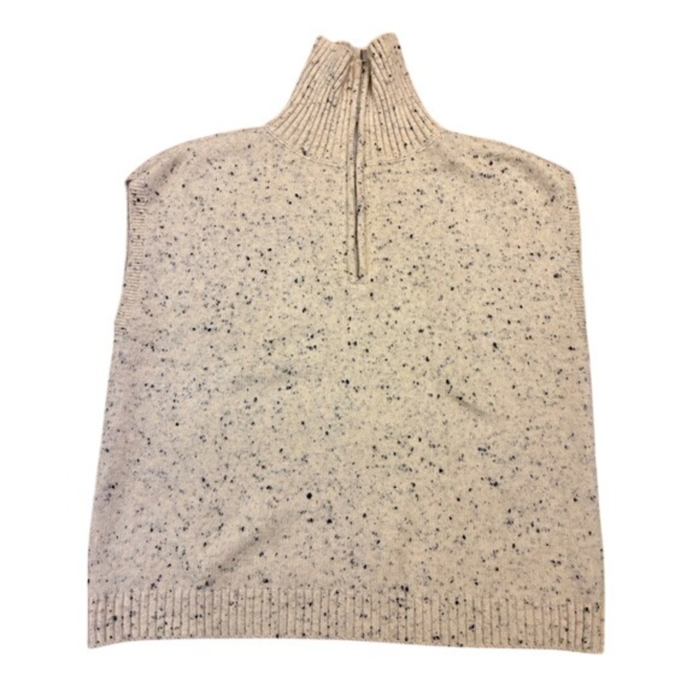 Laundry by Shelli Segal Cream Speckled Quarter Zip Sweater Vest Size Medium